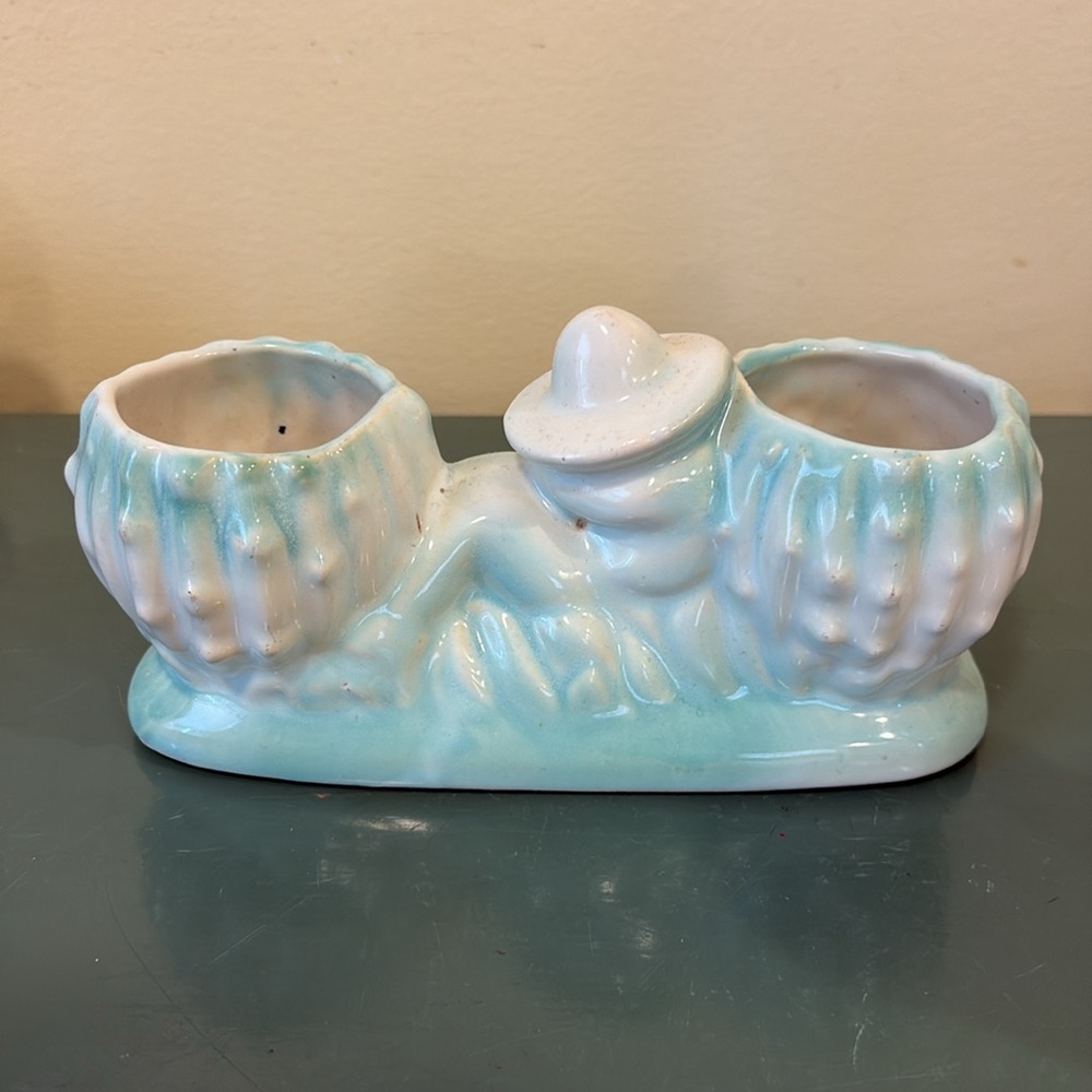 Vintage McCoy Pottery Southwest-style Double Planter. Sleeping Man & 2 Cacti. - Picture 3 of 7